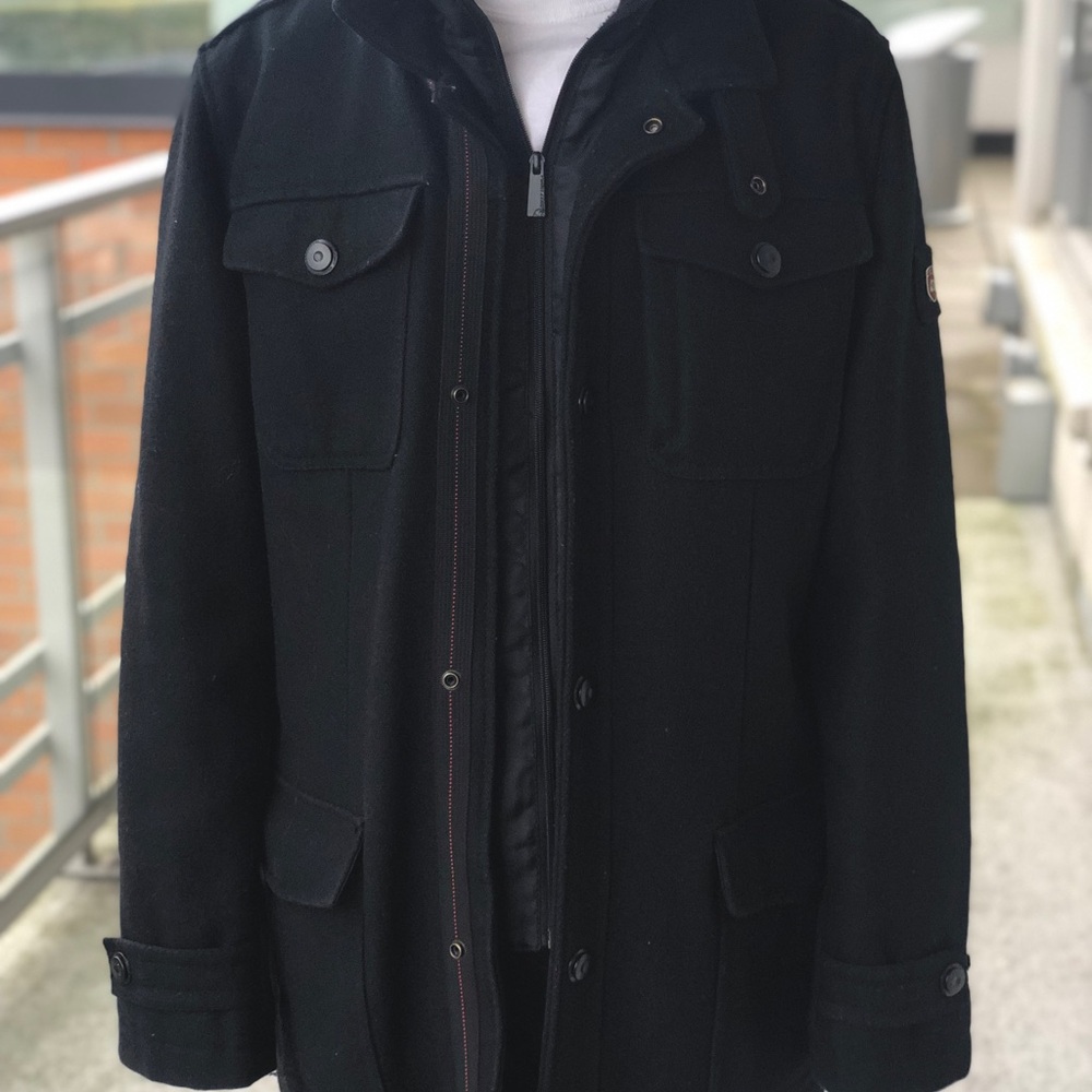 Point Zero Men's Black Military Style Jacket